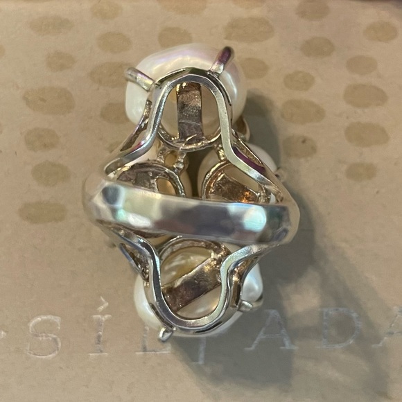 Silpada Coastal Pearl Cluster Sterling Silver Statement Ring R2949 - Picture 9 of 17